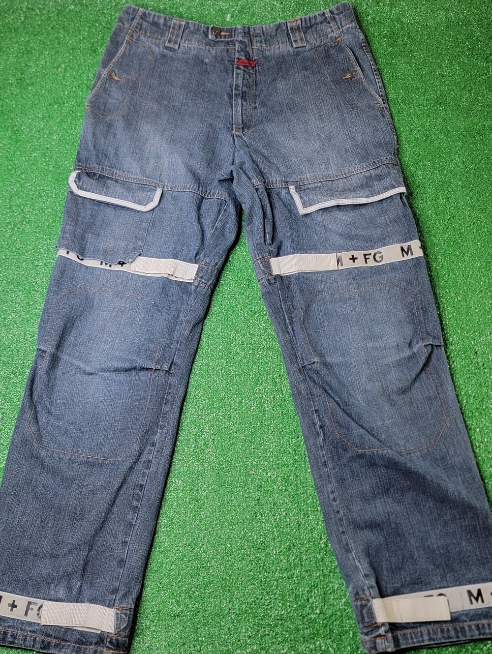 Vintage Marithe Francois Girbaud Jeans Mens 38x34 Blue M+FG Wide Leg Cargo 2000s